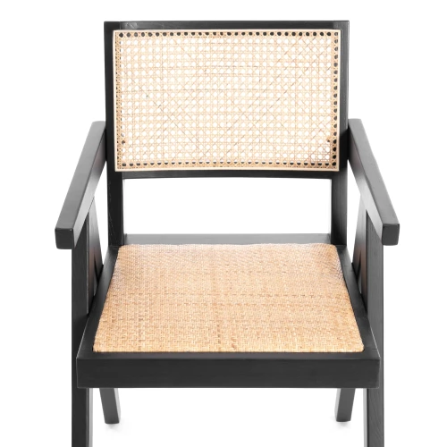 Кресло LOKI дерево вяз/ротанг, черный, 50х50х84 см (Комплект из 2 шт.)