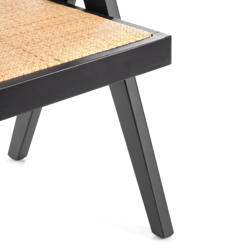 Кресло LOKI дерево вяз/ротанг, черный, 50х50х84 см (Комплект из 2 шт.)