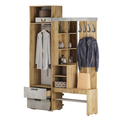 Прихожая Трамп, крафт/бетон