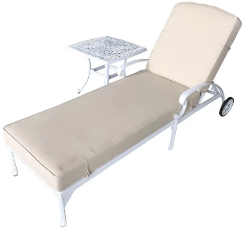 Белый шезлонг из литого алюминия Bertha