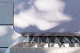 "Касабланка" диван модульный плетеный из роупа, каркас алюминий, роуп бежевый 20мм, ткань Neo ash