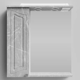 Зеркало Адам 65, Мрамор Белый софт тач 4044-2, левая