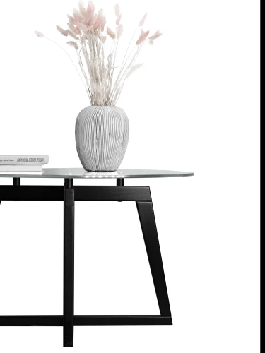 Стол журнальный Рилле 445 венге/стекло прозрачное (круг)