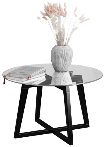 Стол журнальный Рилле 445 венге/стекло прозрачное (круг)