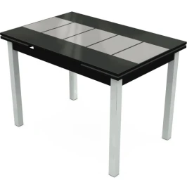 Стол «Шанхай» Каре 110x74см, черно-белый, хром