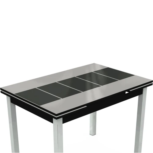 Стол «Шанхай» Каре 110x74см, черно-белый, хром