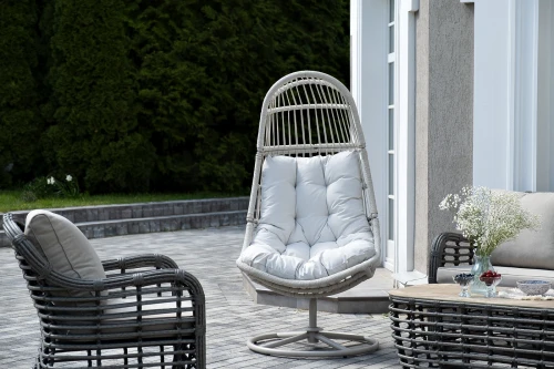 "Севилья" кресло-кокон из искусственного ротанга, цвет светло-серый