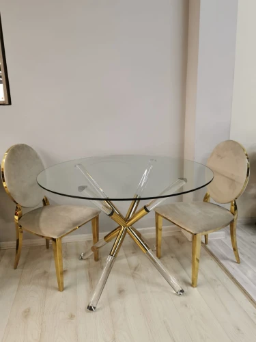 Стол обеденный Брайт MH-08DT, 110x110 см, прозрачный