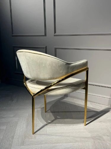 Стул обеденный Модена MC886-BG-2, 59х61х79 см, бежевый/глянцевое золото