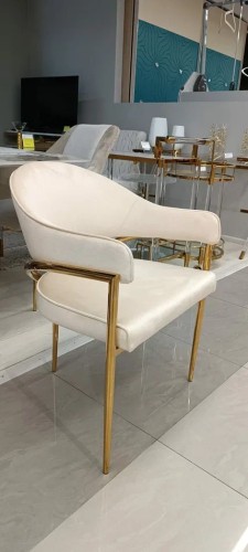 Стул обеденный Модена MC886-BG-2, 59х61х79 см, бежевый/глянцевое золото