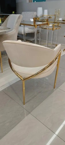 Стул обеденный Модена MC886-BG-2, 59х61х79 см, бежевый/глянцевое золото