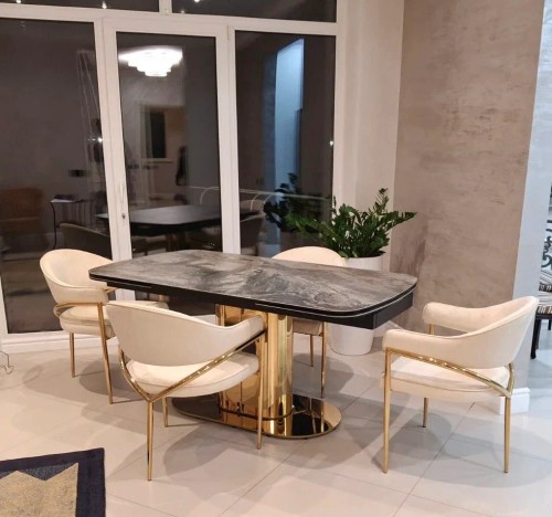 Стул обеденный Модена MC886-BG-2, 59х61х79 см, бежевый/глянцевое золото