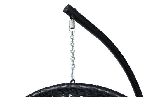 Кресло подвесное Кокон XL арт.D82-MT025 (стойка+основание.черн.,корзн.черн.,подуш тём-зеленый. 3уп. (В))