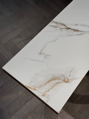 Стол-консоль Прайм IST-803,120х40х78 см, жемчужный белый/золотой