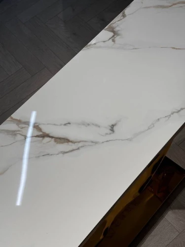 Стол-консоль Прайм IST-803,120х40х78 см, жемчужный белый/золотой