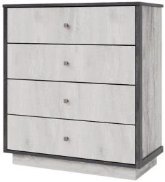 Комод «Тиффани 4Я» КМК 0880.4, Бетон пайн светлый/ Дуб шале графит