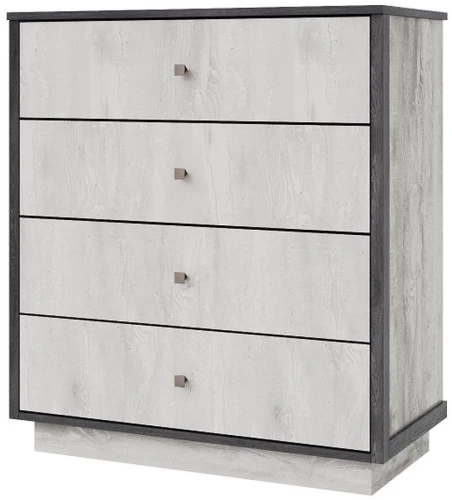 Комод «Тиффани 4Я» КМК 0880.4, Бетон пайн светлый/ Дуб шале графит