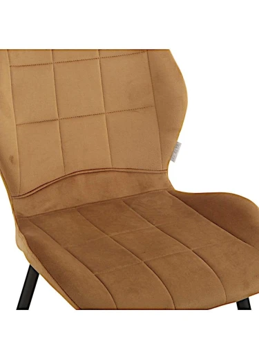 DC827 Стул мягкий, КОРИЧНЕВЫЙ#G62-61 велюр, каркас металл черный КРУГЛЫЙ