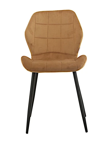 DC827 Стул мягкий, КОРИЧНЕВЫЙ#G62-61 велюр, каркас металл черный КРУГЛЫЙ