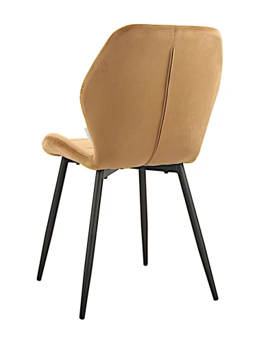 DC827 Стул мягкий, КОРИЧНЕВЫЙ#G62-61 велюр, каркас металл черный КРУГЛЫЙ