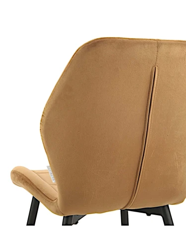 DC827 Стул мягкий, КОРИЧНЕВЫЙ#G62-61 велюр, каркас металл черный КРУГЛЫЙ