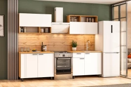 Кухонный гарнитур Монако 2м. Дуб Золотой, Белый