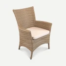 Кресло Kipr Лесной орех, RAL 8011, Oxford 600D PU beige из искусственного ротанга