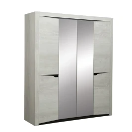 Шкаф четырехдверный Лючия 33.01, Бетон пайн белый, Венге