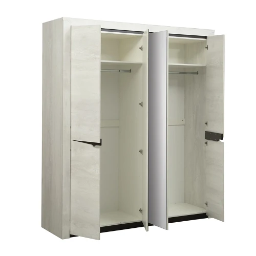 Шкаф четырехдверный Лючия 33.01, Бетон пайн белый, Венге