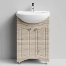 Тумба Адам 55 напольный, Дубослив ореховый светлый ПВХ 3445 Vodok с раковиной в комплекте