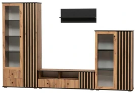 Стенка Либерти 1 (опора h20) Дуб вотан/Черный