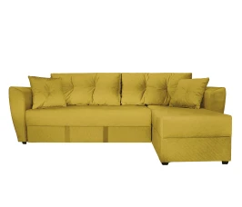 Диван угловой Амстердам велюр желтый 160