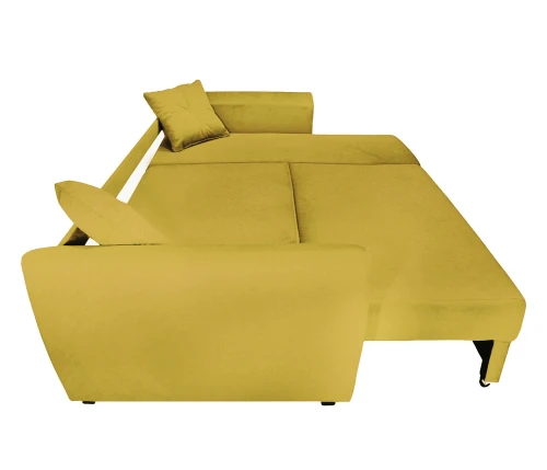 Диван угловой Амстердам велюр желтый 160