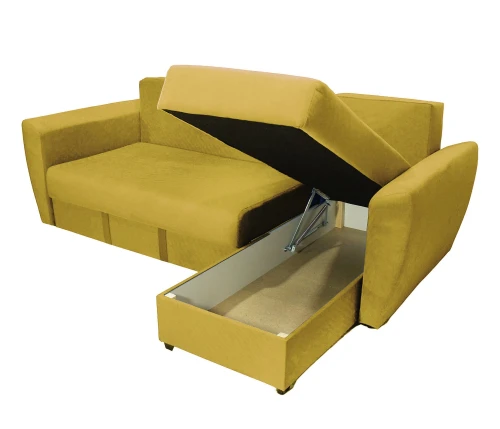 Диван угловой Амстердам велюр желтый 160