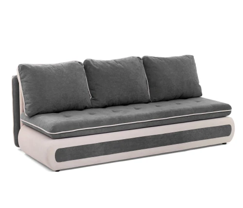 Диван прямой, еврокнижка "Оскар" 144, велюр серый, ППУ