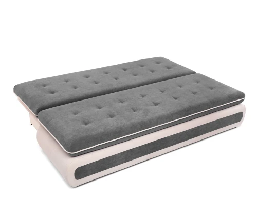 Диван прямой, еврокнижка "Оскар" 144, велюр серый, ППУ