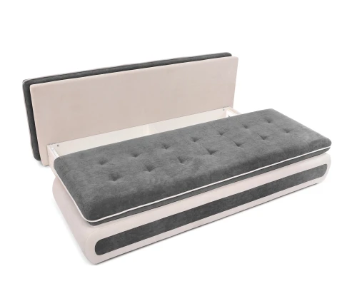 Диван прямой, еврокнижка "Оскар" 144, велюр серый, ППУ