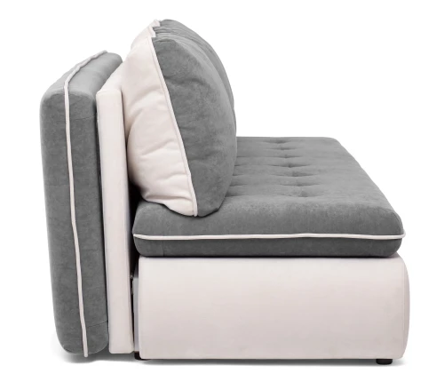 Диван прямой, еврокнижка "Оскар" 144, велюр серый, ППУ