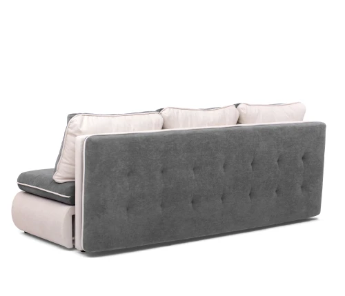 Диван прямой, еврокнижка "Оскар" 144, велюр серый, ППУ