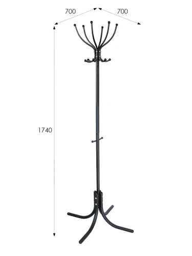 Вешалка напольная М 6 черный