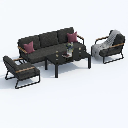 Лаунж зона ESTIVO с трехместным диваном - маренго