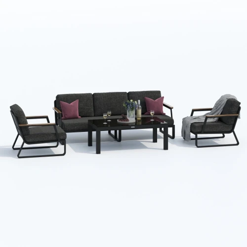 Лаунж зона ESTIVO с трехместным диваном - маренго