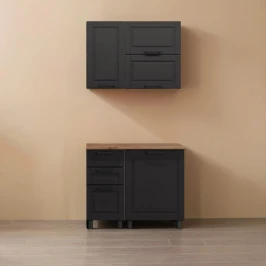 МК Аленушка 1 м с 3 ящ. Астра Сталь,скоба черный,сонома