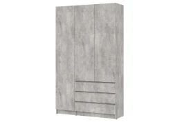 Шкаф трехстворчатый Бали, Цемент светлый