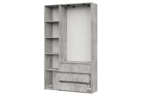 Шкаф трехстворчатый Бали, Цемент светлый