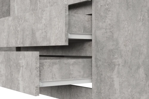 Шкаф трехстворчатый Бали, Цемент светлый