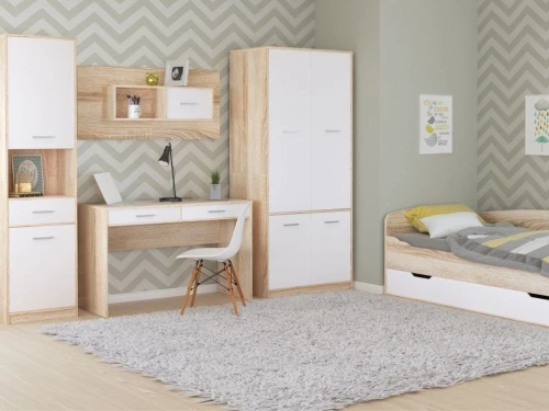 Полка «Стелс» 1д, Дуб сонома/белый