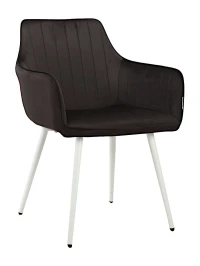 DC836 Стул мягкий с подлокотниками, ЧЕРНЫЙ#G62-50 велюр, каркас металл белый DC836 Стул мягкий с подлокотниками, ЧЕРНЫЙ#G62-50 велюр, каркас металл белый