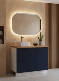 ВГ 1050 Ежевика/Белый гладкий Арника РМ (со столешницей) в.2