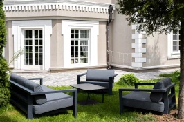 «Гранада» лаунж-зона из алюминия со столиком из HPL